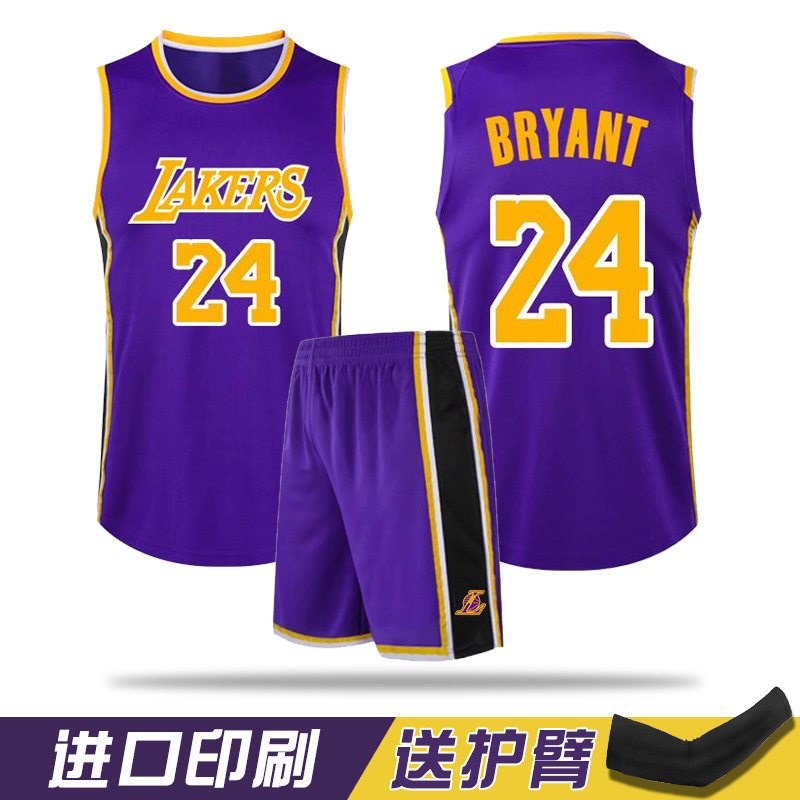 直播精品特卖科比球衣24号湖人詹姆斯球衣23号班服定制队服儿童篮球服