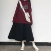 色半身裙女春夏外穿长裙2021新款高腰显瘦a字裙中长款黑色裙子