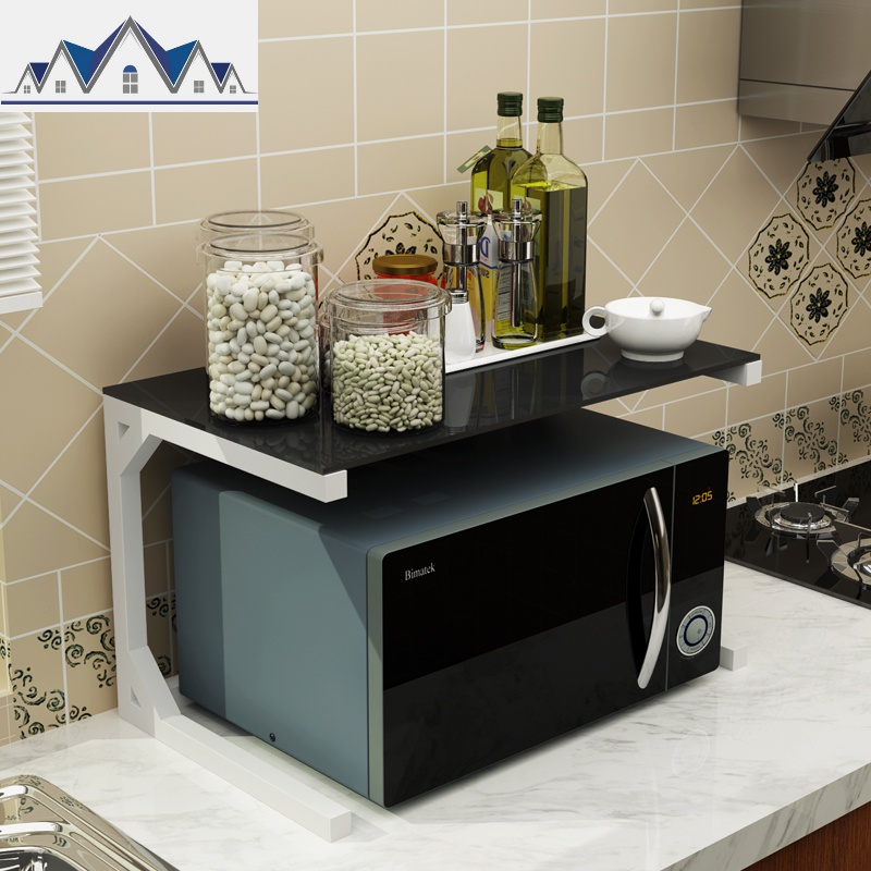 微波炉架简约双层置物架子两层收纳架烤箱储物简易落地架厨房用品 三维工匠