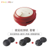 recolte丽克特 日本家用双面加热华夫饼机可丽饼机上下盘单独加热 电饼铛烤饼机上下盘可拆洗 红色标配+甜甜圈烤盘
