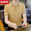 恒源祥2025新款带领纯色polo衫男针织上衣夏装冰丝男士短袖t恤潮T