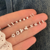 纯银简约几何耳钉女小众设计感养耳洞睡觉免摘耳骨钉气质耳环