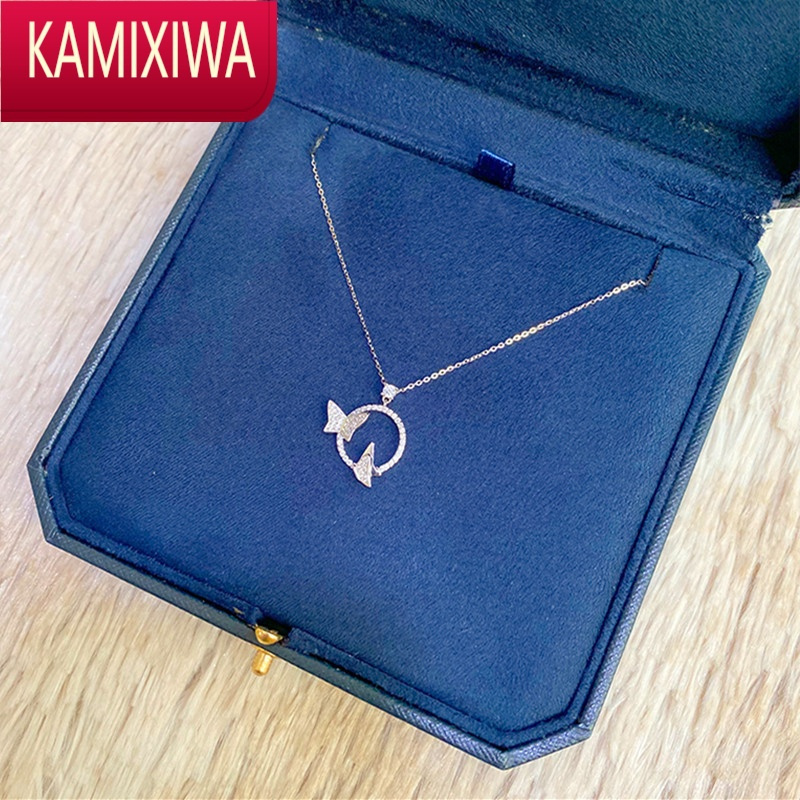 KAMIXIWA高级感女友生日礼物蝴蝶银项链女轻奢小众设计2022年饰品百搭女