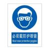 必须戴防护眼镜国标中英文强制安全标识牌