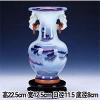 景德镇陶瓷器仿古窑变钧瓷花瓶现代家居装饰客厅工艺品摆件客厅[ 三维工匠 红色双耳瓶