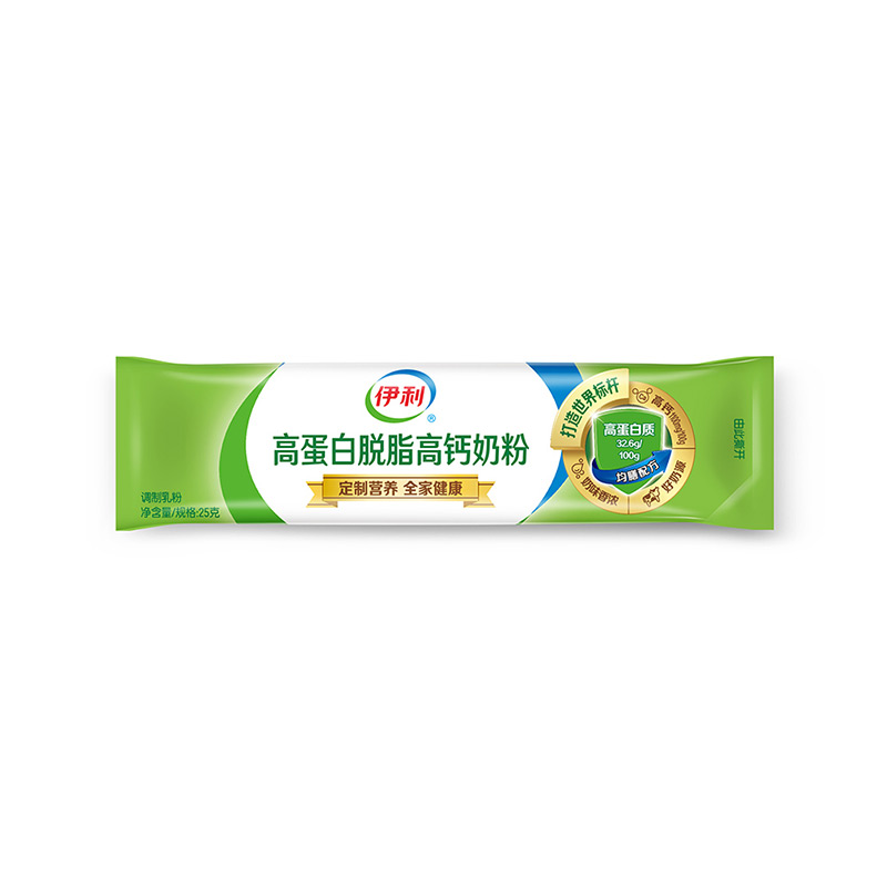 伊利 高蛋白脱脂高钙奶粉400g袋装 脱脂 成人奶粉 早餐冲饮 营养 女士 便携小包装16*25g高清大图