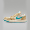 耐克男女鞋Air Jordan 1 AJ1低帮 米白蓝 帆布拼接板鞋HF4983-252