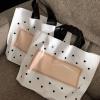 礼品袋服装店袋子塑料购物袋包装袋女订做衣服店手提拎袋|方块圆点(50个装) 30*20*8