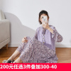 [200元3件]唐狮春新款连衣裙女长款碎花小清新裙子韩版宽松针织马甲