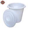 吉雅乎 圆形加厚塑料水桶 带盖食品级储水桶 60L带盖 /个