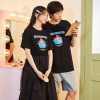[1折价62.9元叠加优惠券]唐狮七夕情侣装一衣一裙短袖T恤女可收腰T恤裙小熊印花孕妇裙y