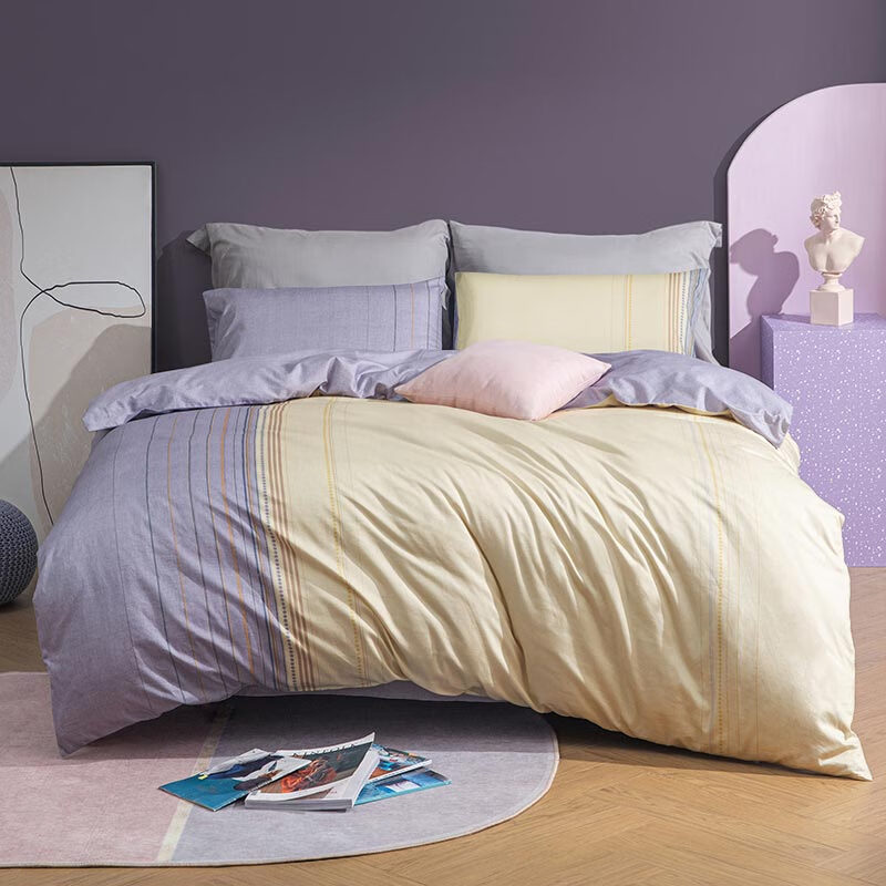 罗莱家纺100%纯棉床上四件套 大漠暖阳全棉四件套200*230cm