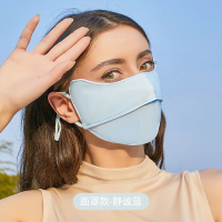 防晒口罩冰丝升级款 静谧蓝【面罩款】新升级冰感防晒-护眼角