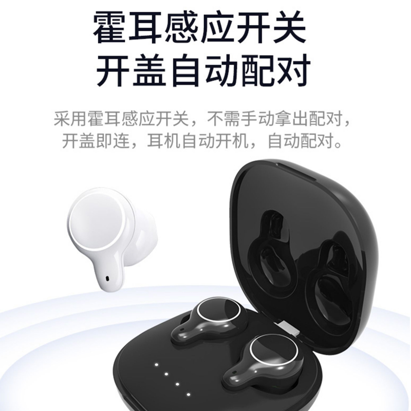 纽曼R5 白色蓝牙耳机无线双耳女生款可爱半入耳式真TWS运动跑步苹果华为安卓通用耳塞小型超长续航待机长高清大图