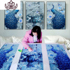 封后(FENGHOU)钻石十字绣钻石绣2019新款孔雀5d钻石画满钻三联画客厅大幅砖石 [满钻三幅一起尺寸]180*90