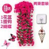 仿真紫罗兰花藤挂墙假花吊兰花卉塑料花藤条室内客厅装饰花绣球花|5瓣玫红2束[送花篮+挂钩]