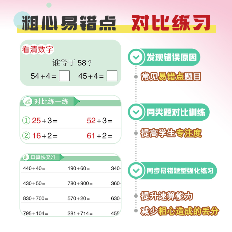 [正版]2024小橙同学口算不粗心小学作业一二三四年级上册下册口算天天练一日一练笔算竖式脱式专项训练