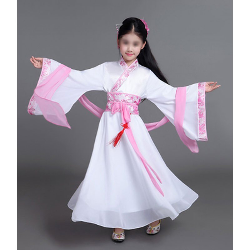 儿童古装服汉服女童古代衣服中大童古筝演出汉