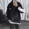 梵克公牛les帅t半拉链卫衣男ins宽松流百搭立领港风无帽春秋款vetiver