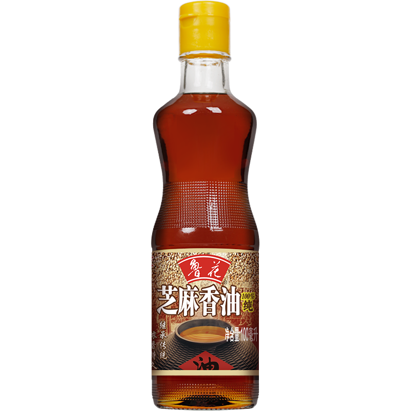 鲁花芝麻香油100ml 一级芝麻油100%纯芝麻香油食用油压榨研磨香味醇厚家用小瓶调味油高清大图