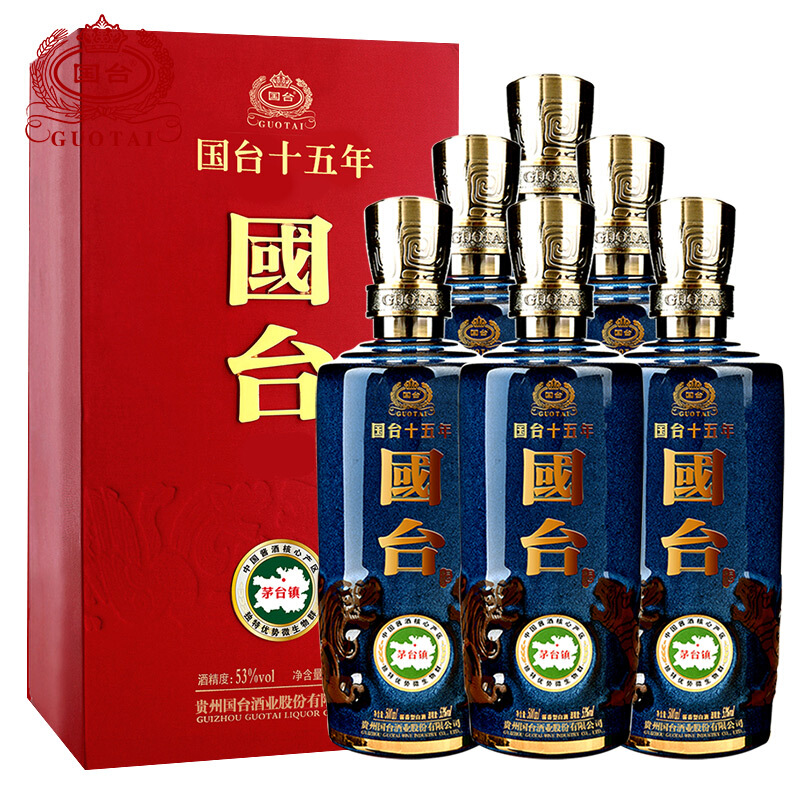 国台 十五年(15年) 53度 500ml*6瓶整箱装 酱香型白酒 酱酒 国台酒 纯粮食高度酒水(商务宴请)