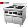 德玛仕(DEMASHI)商用电磁炉 四头电炉灶电灶台 柜式四眼煲仔炉HW-BZL3.5X-04[304材质]380V