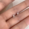 s925纯银星星耳钉女生小众个性时尚八芒星耳骨钉百搭气质耳环