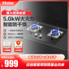 海尔(Haier)5.0kW燃气灶JZT-QE9B1(12T)智能防干烧 智能熄火保护 台嵌两用 家用大火力 天然气灶