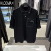 HLCOMAN大码男装2024新款潮牌胖子短袖polo加肥加大宽松休闲撞色线po衫