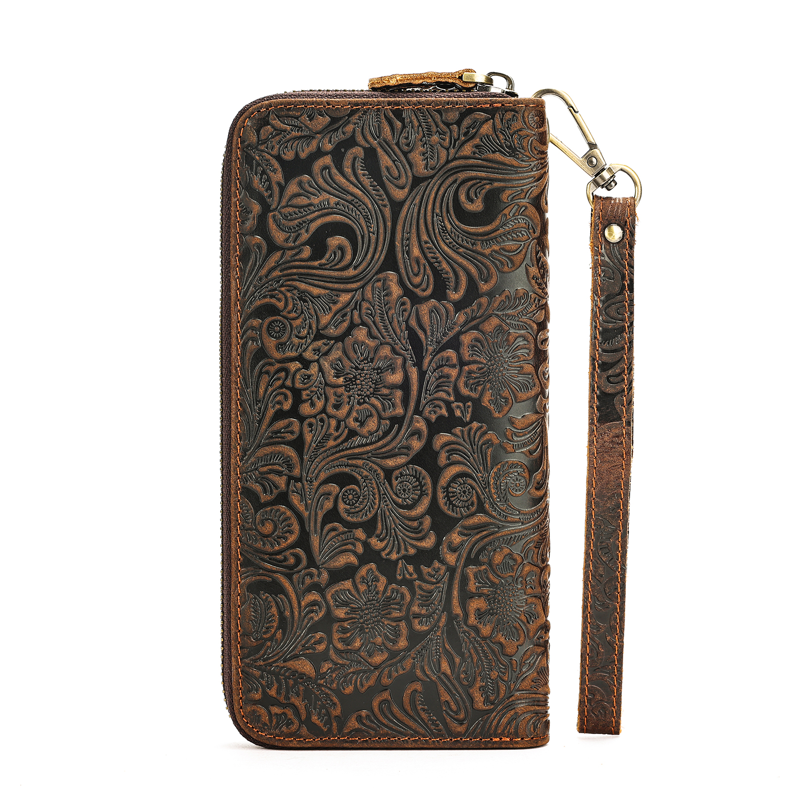 苏宁宜品&一禾亼物头层牛皮钱包男士2025新款大容量手拿包高端现金收纳包双拉链钱包YH087