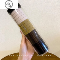 JiMi高马尾头绳女生简约气质高弹力耐用橡皮筋扎头发发绳皮套发圈头女 咖啡色系4色圆筒盒装发圈