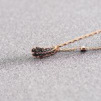 SWAROVSKI 施华洛世奇 黑色镀金羽毛链坠人造仿水晶项链女锁骨链吊坠5495292 礼物女轻奢饰品