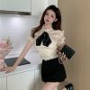 套装短裙女2021夏季新款法式设计感蕾丝上衣+小吊带+半身裙三件套 短裙 单件 S