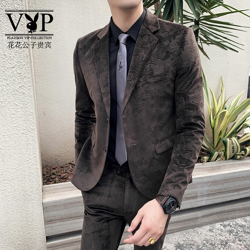 花花公子贵宾 Playboy Vip Collection 男士西服套装s102b Tz211 花花公子贵宾新朗服西装婚礼结婚 男套装银色雅痞西服休闲刺绣个性青少年英伦风 价格图片品牌报价 苏宁易购嘉颖诺服饰专营店