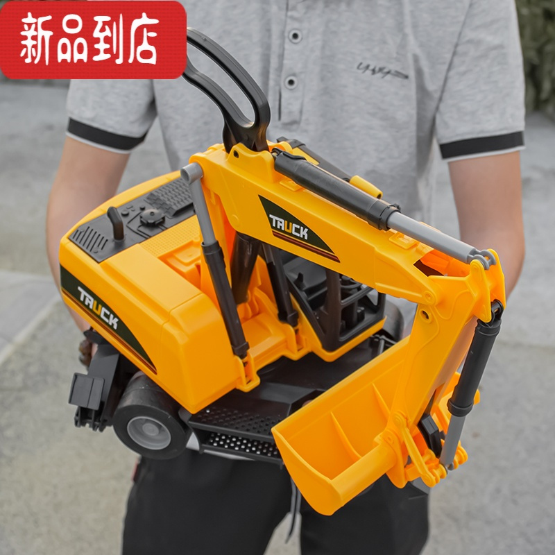 真智力儿童玩具车超大号挖掘机玩具勾机模型工程车套装惯性玩具男孩3