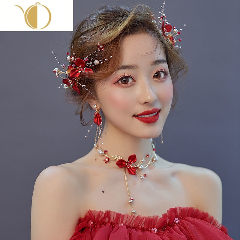 chunmi化妆师推荐新娘敬酒服头饰森系仙美结婚礼服头花中式婚纱饰品