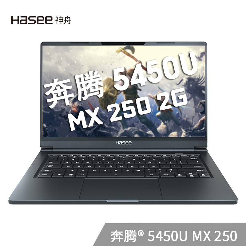 神舟（Hasee）精盾KINGBOOK U43E 14英寸微边框轻薄笔记本电脑(英特尔奔腾5405U 8G 256GB PCIeSSD MX250 2G IPS)