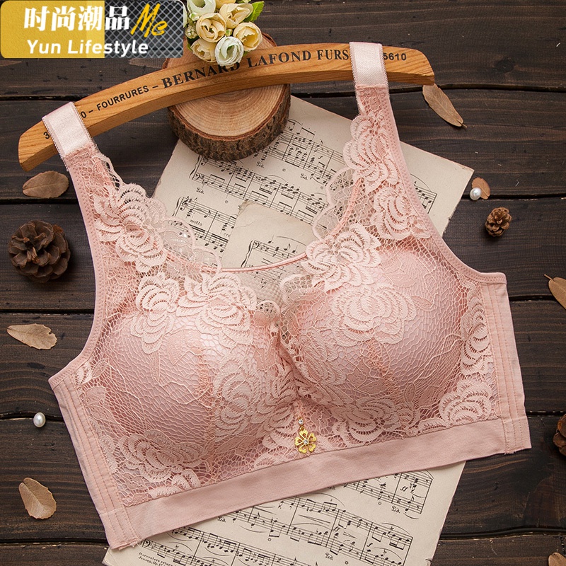 YUNWUXIN罩杯文胸大胸显小大码内衣女薄款聚拢侧收副乳调整型无钢圈胸罩胸罩