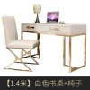 轻奢书桌后现代简约烤漆办公书桌椅组合书房桌不锈钢写字台电脑桌