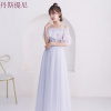 灰色伴娘服长款2018新款秋冬季伴娘裙子女姐妹团晚礼服裙显瘦宴会