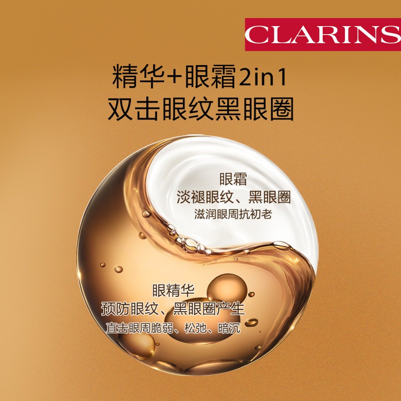 CLARINS娇韵诗黄金双萃焕活眼部精华眼霜20ml眼霜淡细纹黑眼圈 2021新品高清大图