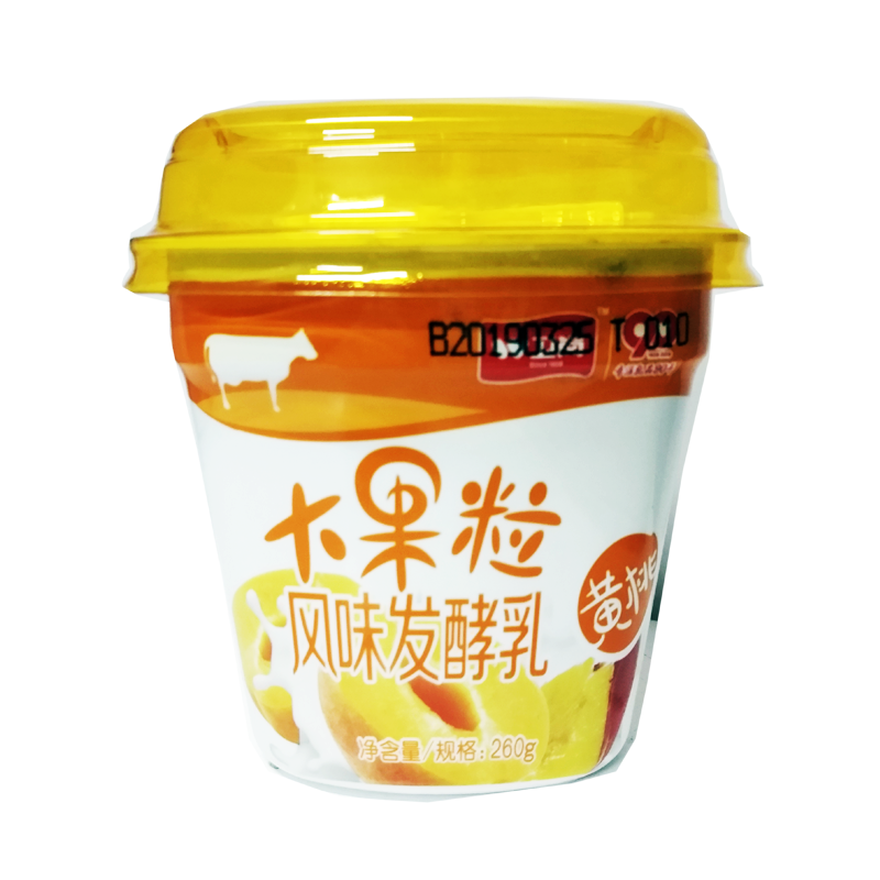 光明E+260g黄桃果粒酸奶