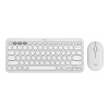 罗技(Logitech) PEBBLE 2 COMBO无线键鼠套装 蓝牙办公鼠标鹅卵石套装双模ipad键盘Mac 月凝白