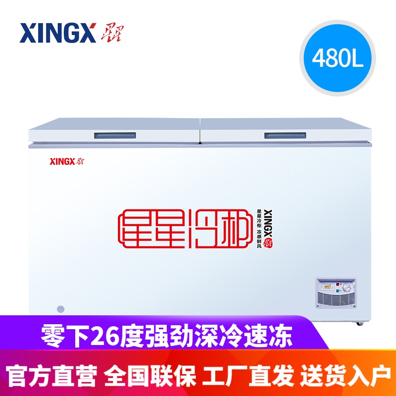 星星(XINGX)BD/BC-480E 480升厨房商用保鲜设备 大容量冰柜卧式冷柜冷藏保鲜冷冻两用柜