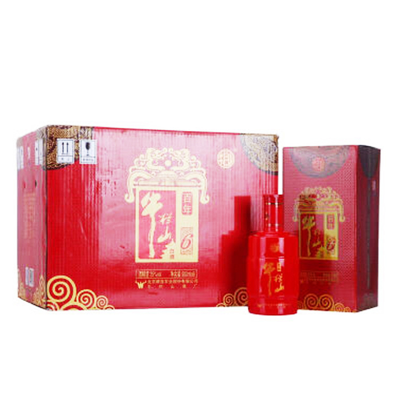 牛栏山百年二锅头白酒 百年红6 35度500ml 整箱6瓶装 婚庆送礼