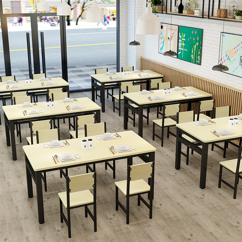 欧若凡家用早点小吃饭店学校快餐店餐桌椅组合餐厅工厂食堂饭桌定制