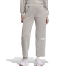 adidas Lounge Pants 纯色标贴Logo直筒休闲裤 女款 浅灰 IW4035
