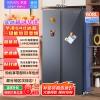 [官方正品]华凌神机640 美的出品 608升大容量双开门对开门一级能效风冷无霜节能家用超薄电冰箱HR-640WKP