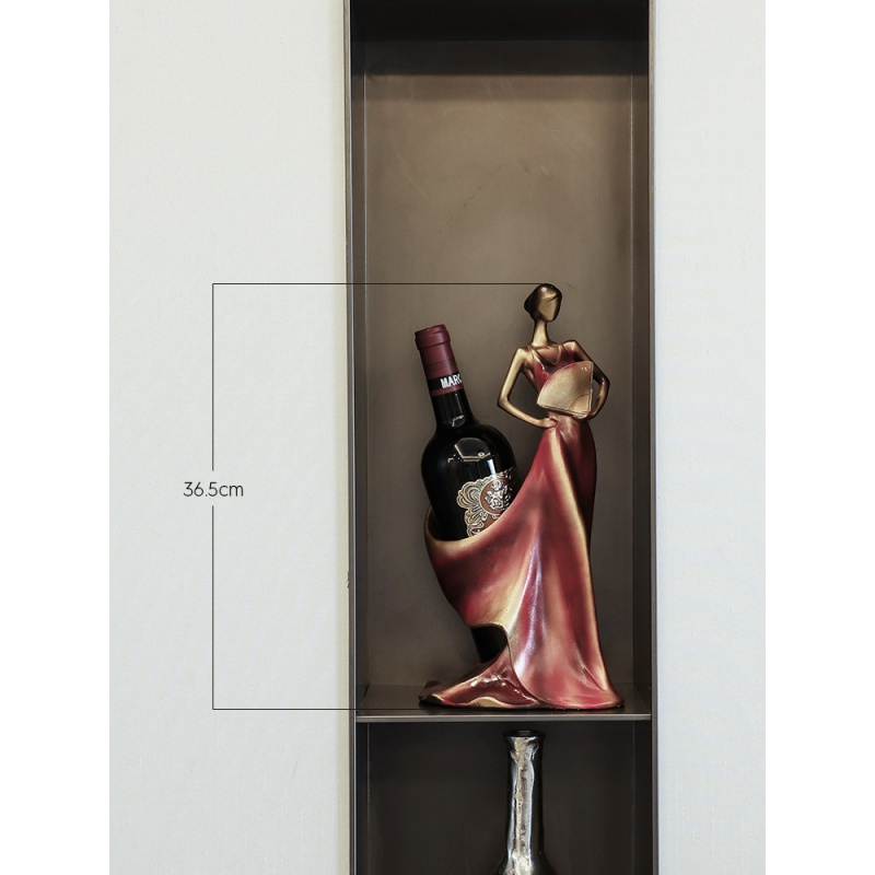 北欧红酒架摆件家居客厅酒柜办公室装饰品现代简约创意摆设工艺品 蓝金翅膀