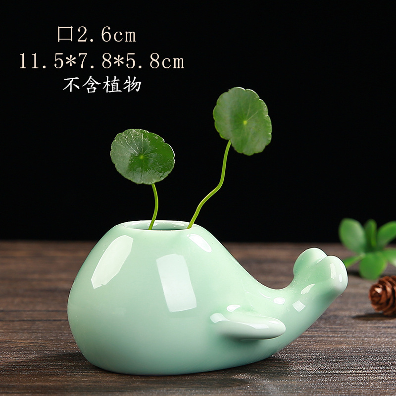 创意绿萝水培花瓶容器水养植物花盆鲜花插花陶瓷器皿桌面装饰摆件三维